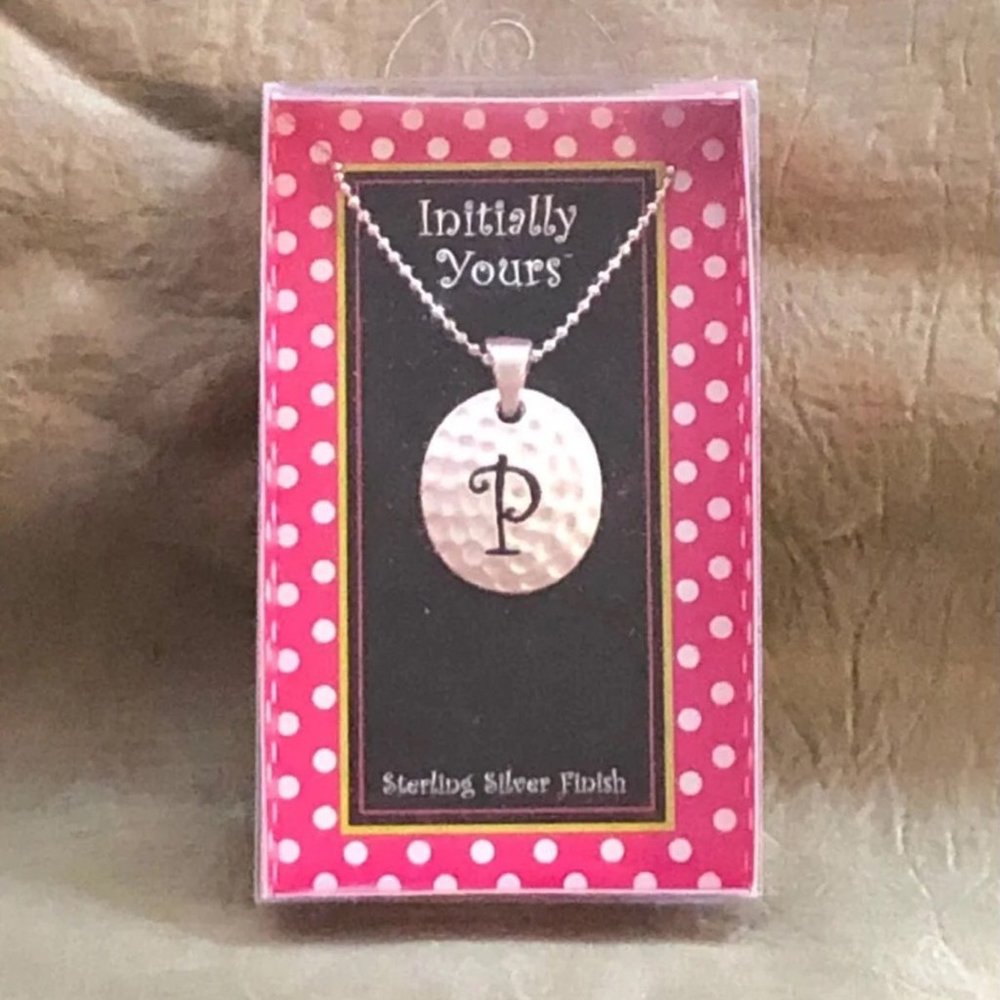 Initial letter P silver plated necklace